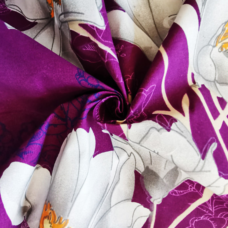 TMIE-10-4 70 g/m² leichter, einfarbig gewebter Polyester-Bettlakenstoff mit Pigmentdruck-Design