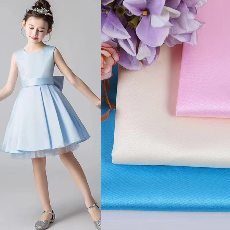 TMIE-14-1 Ein schöner, glänzender Stoff für Hochzeitskleider, Satin-Polyester-Stoff